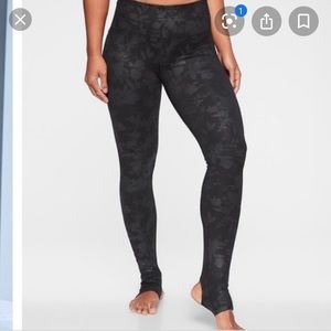 Athleta Midnight Garden Stirrup Black Leggings